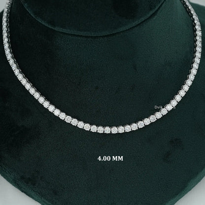 Round Cut Lab Grown Diamond Tennis Necklace Necklace