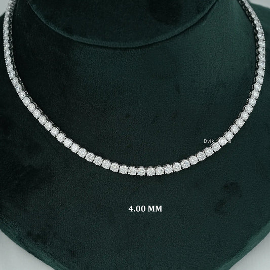 Round Cut Lab Grown Diamond Tennis Necklace Necklace