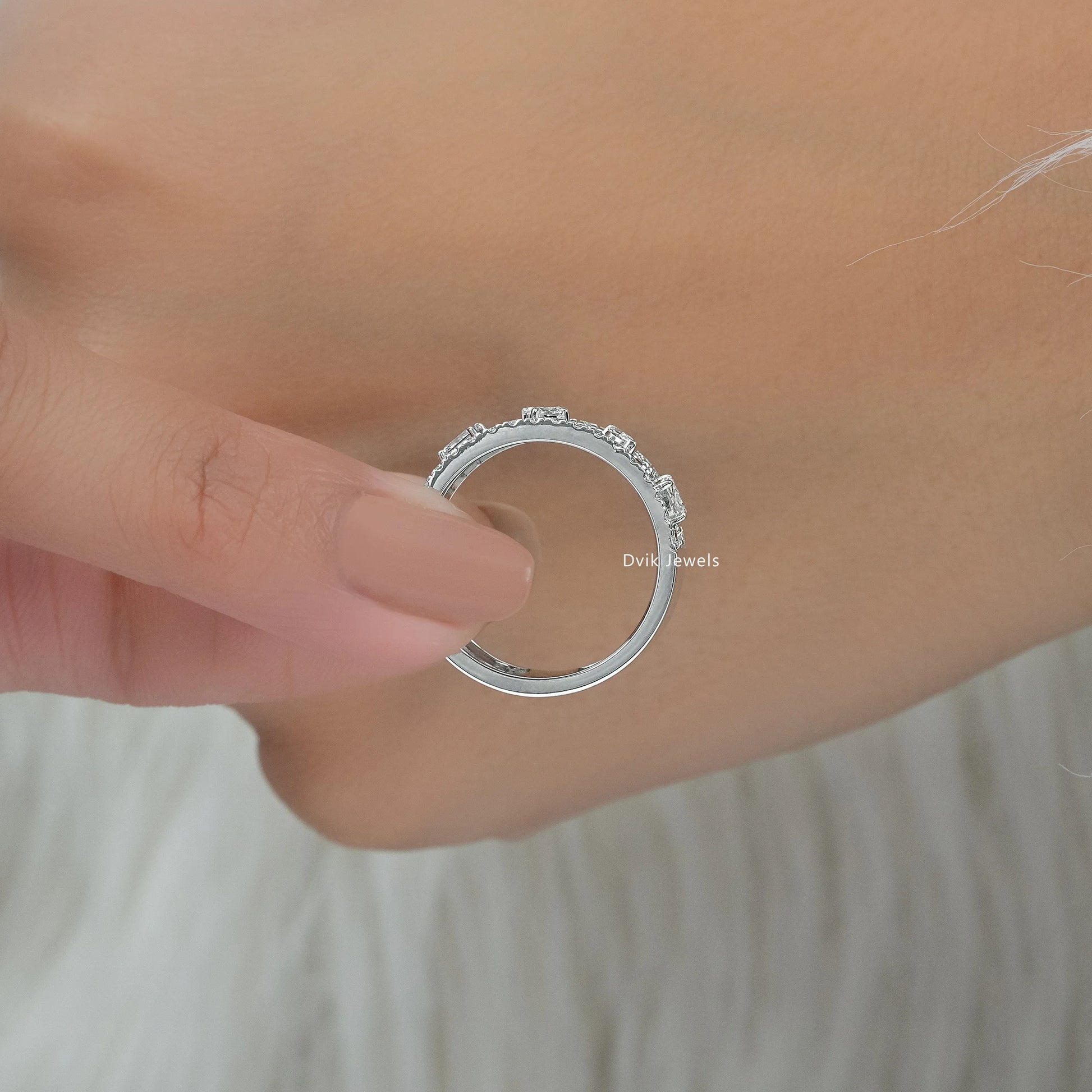 Multi Shape Lab Diamond Wide Band Ring Band