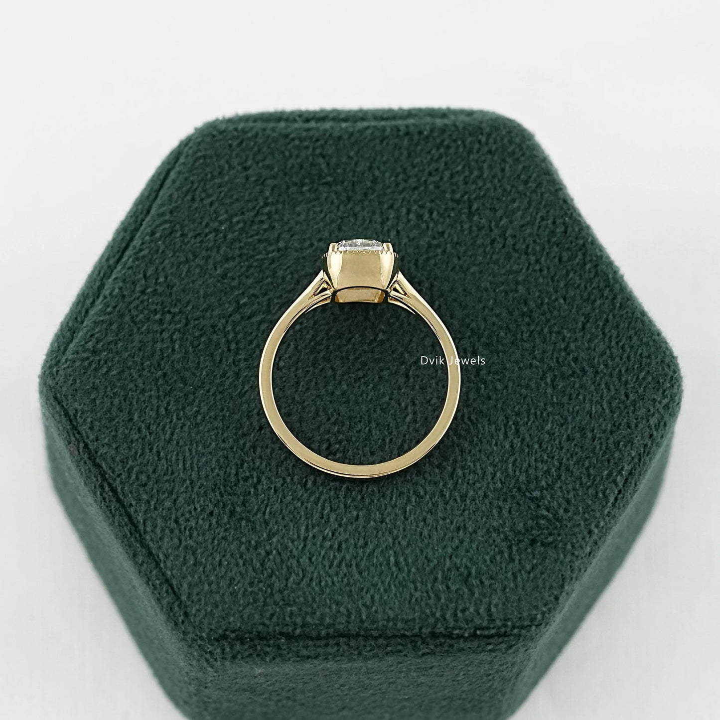Crushed Ice Cushion Cut Lab Diamond Solitaire Ring Ring