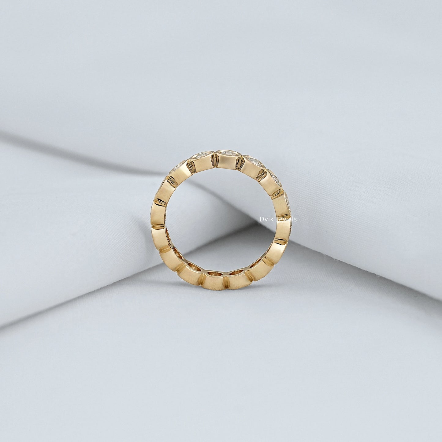 Bezel Set Round Cut Lab Diamond Eternity Band Band
