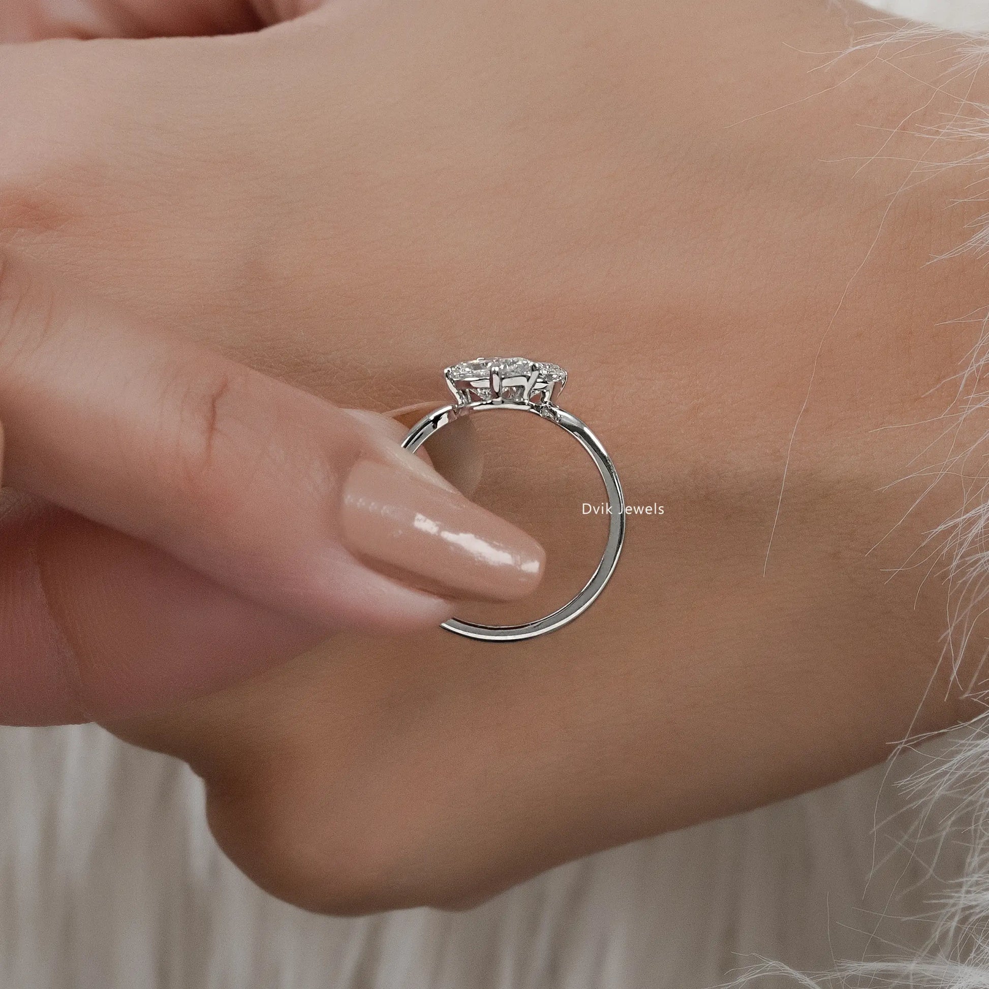 Double Pear Cut Lab Diamond Toi Moi Style Ring Ring