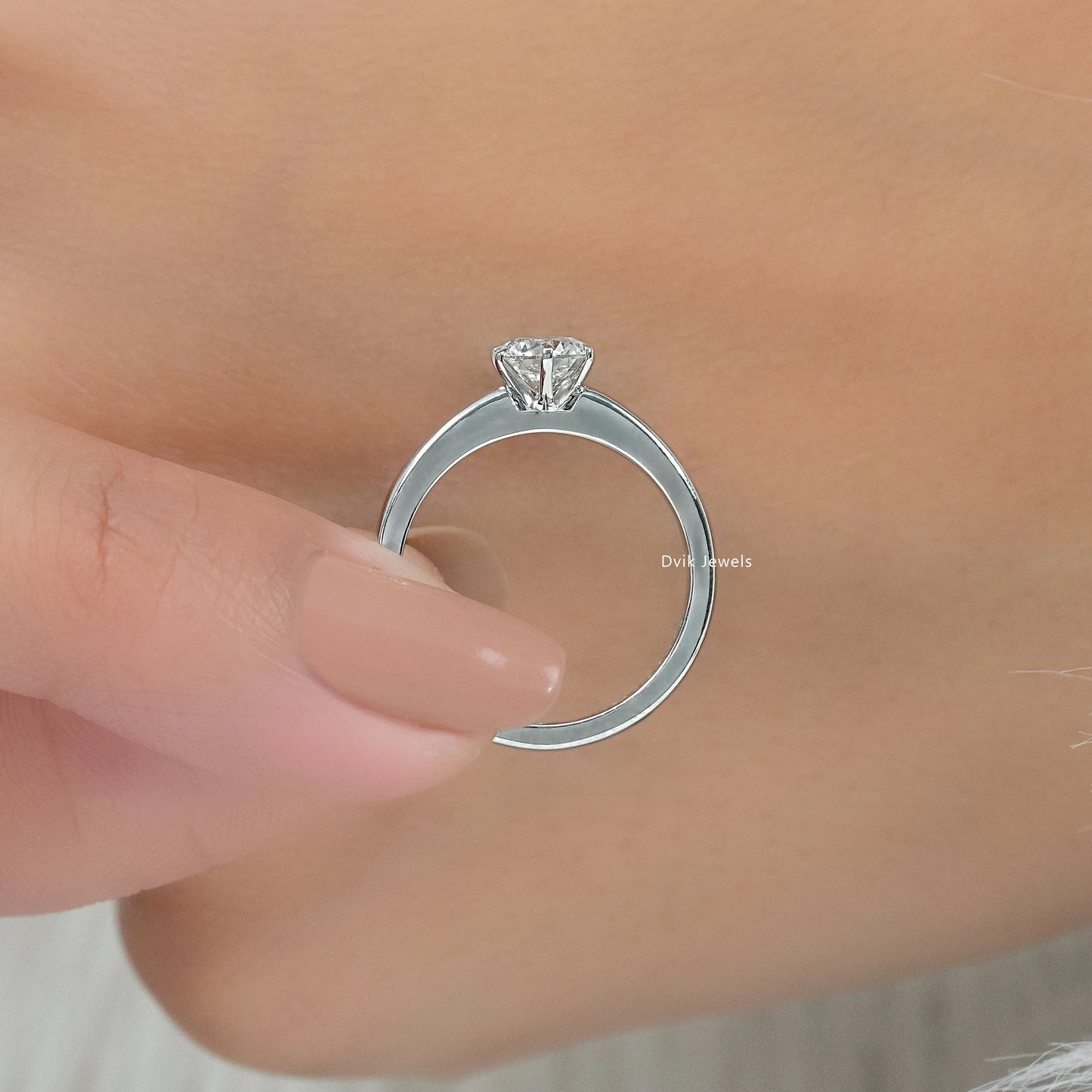 Round Diamond Solitaire Promise Ring Ring