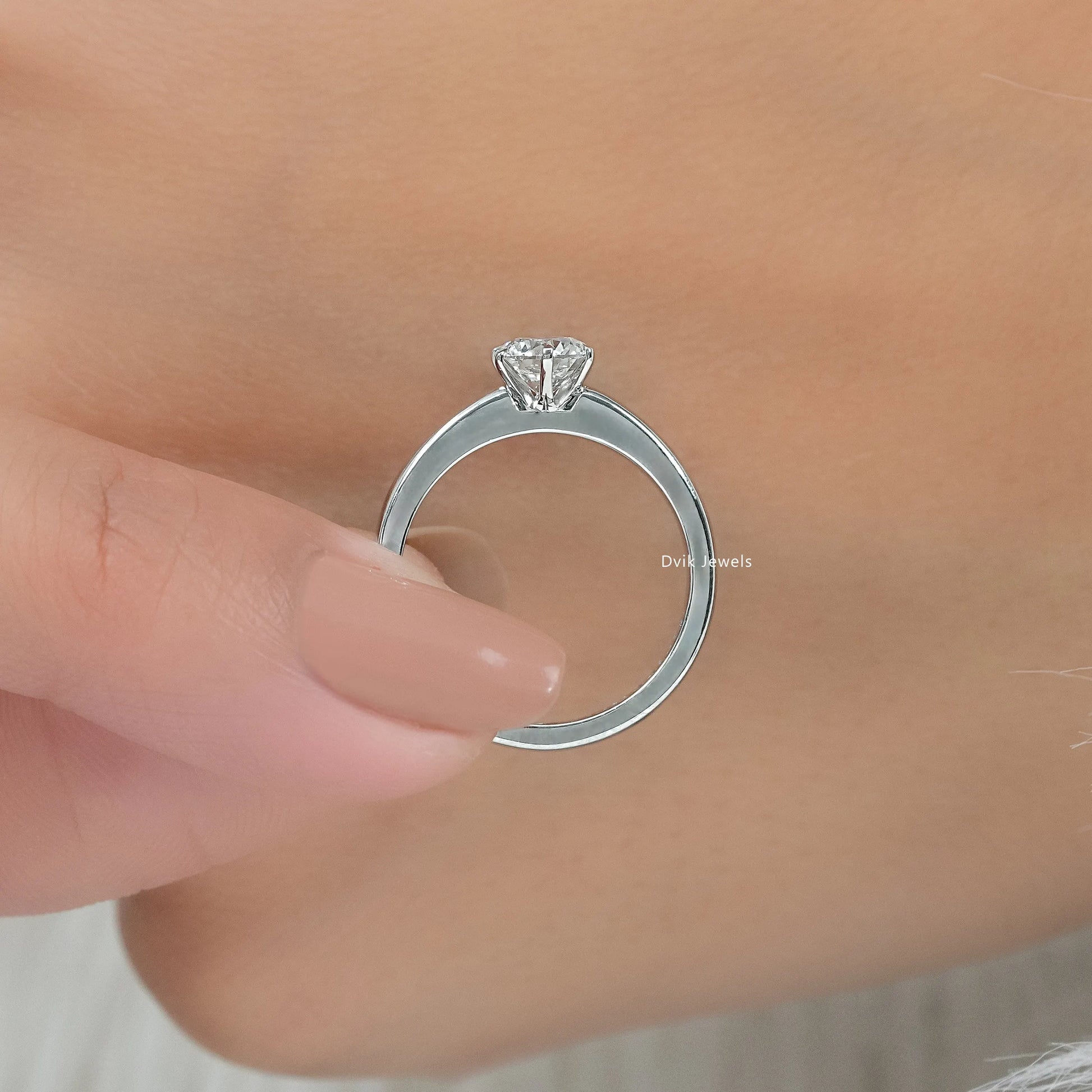 Round Diamond Solitaire Promise Ring Ring