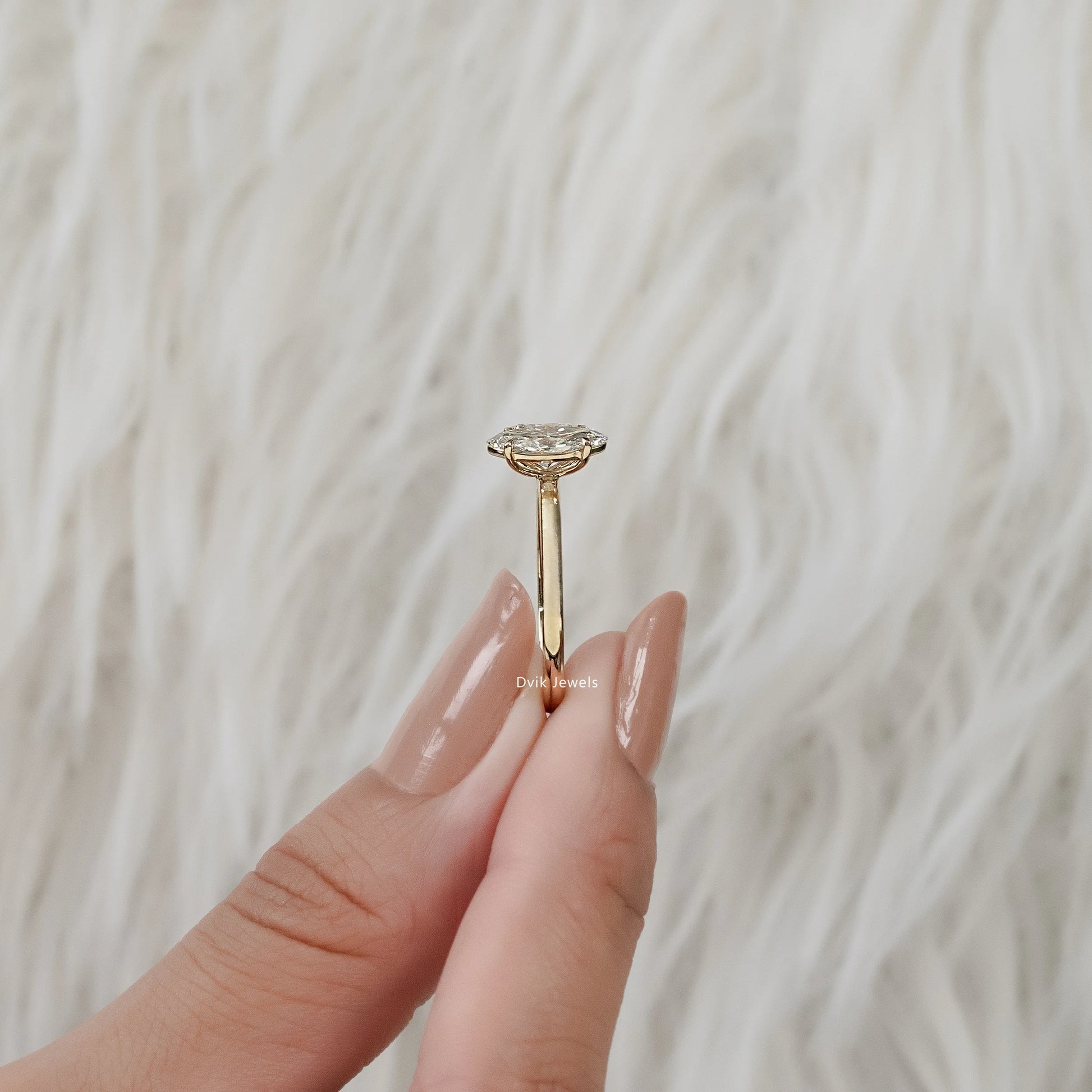 Marquise & Pear Cut Lab Diamond Two Stone Toi et Moi Ring Ring