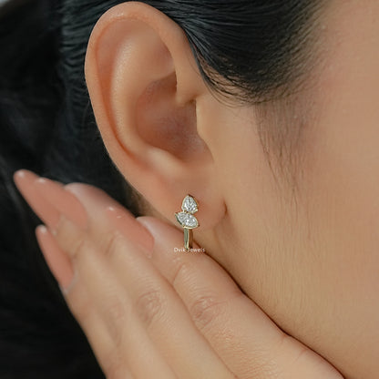 Pear & Marquise Cut Lab Diamond Hoop Earrings Earrings