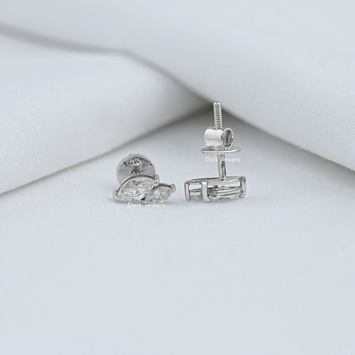 Double Marquise Cut Lab Diamond Stud Earrings Earrings