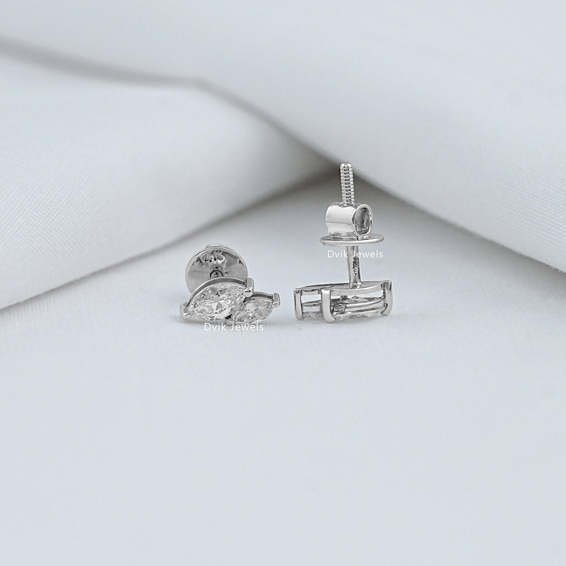 Double Marquise Cut Lab Diamond Stud Earrings Earrings