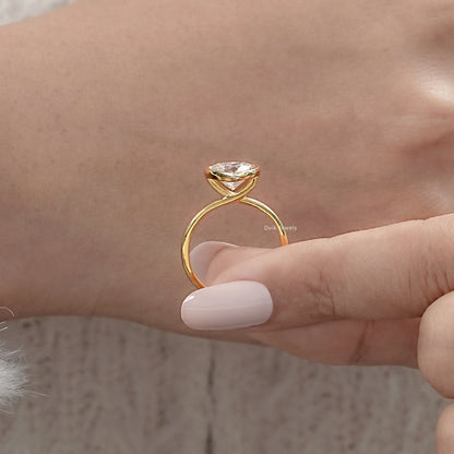 Heart Cut Lab Grown Solitaire Engagement Ring Ring