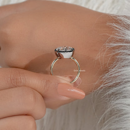 Oval Cut Lab Diamond Solitaire Ring with Classic Prong Setting Ring