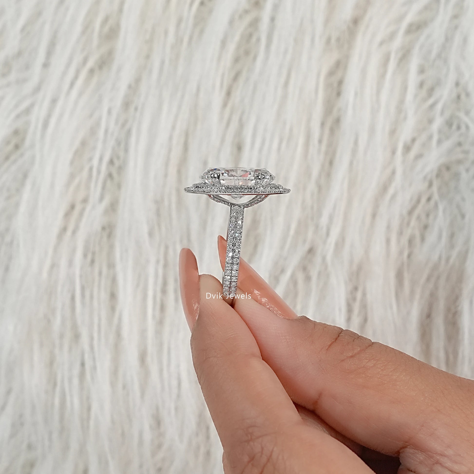 Double Halo Oval Diamond Engagement Ring Ring