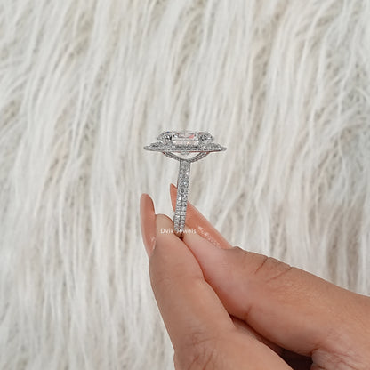 Double Halo Oval Diamond Engagement Ring Ring