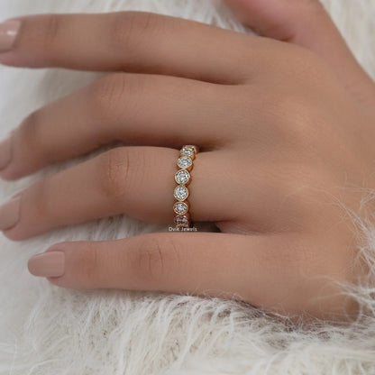 Bezel Set Round Cut Lab Diamond Eternity Band Band