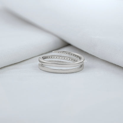 Round Cut Lab Diamond Spiral Wrap Ring Ring