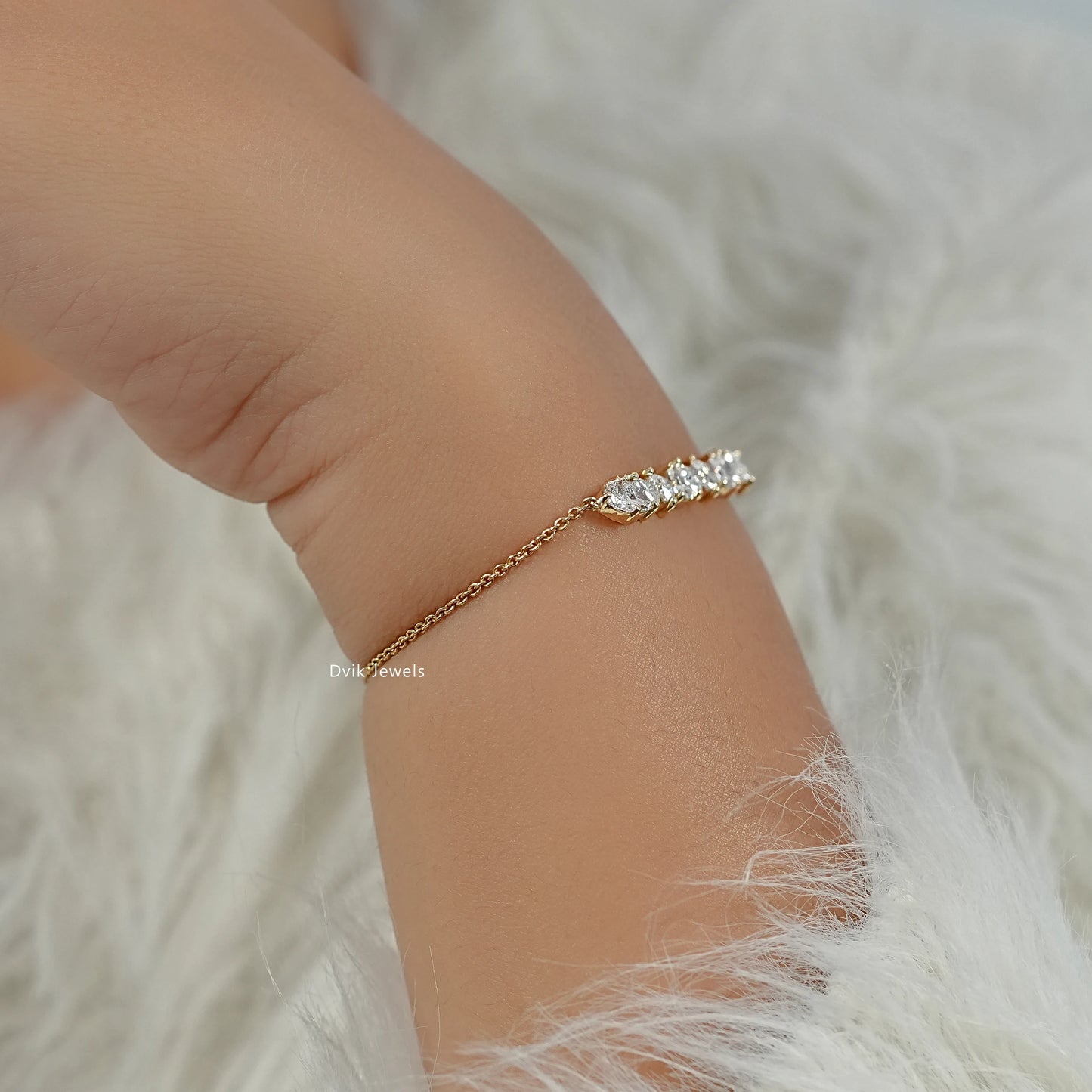 Trillion Cut Lab Grown Diamond Chain Bracelet Bracelet