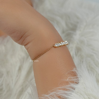 Trillion Cut Lab Grown Diamond Chain Bracelet Bracelet