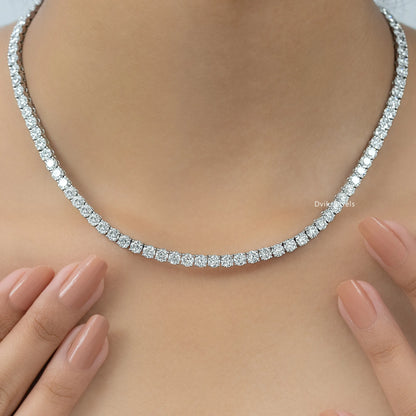 Round Cut Lab Grown Diamond Tennis Necklace Necklace