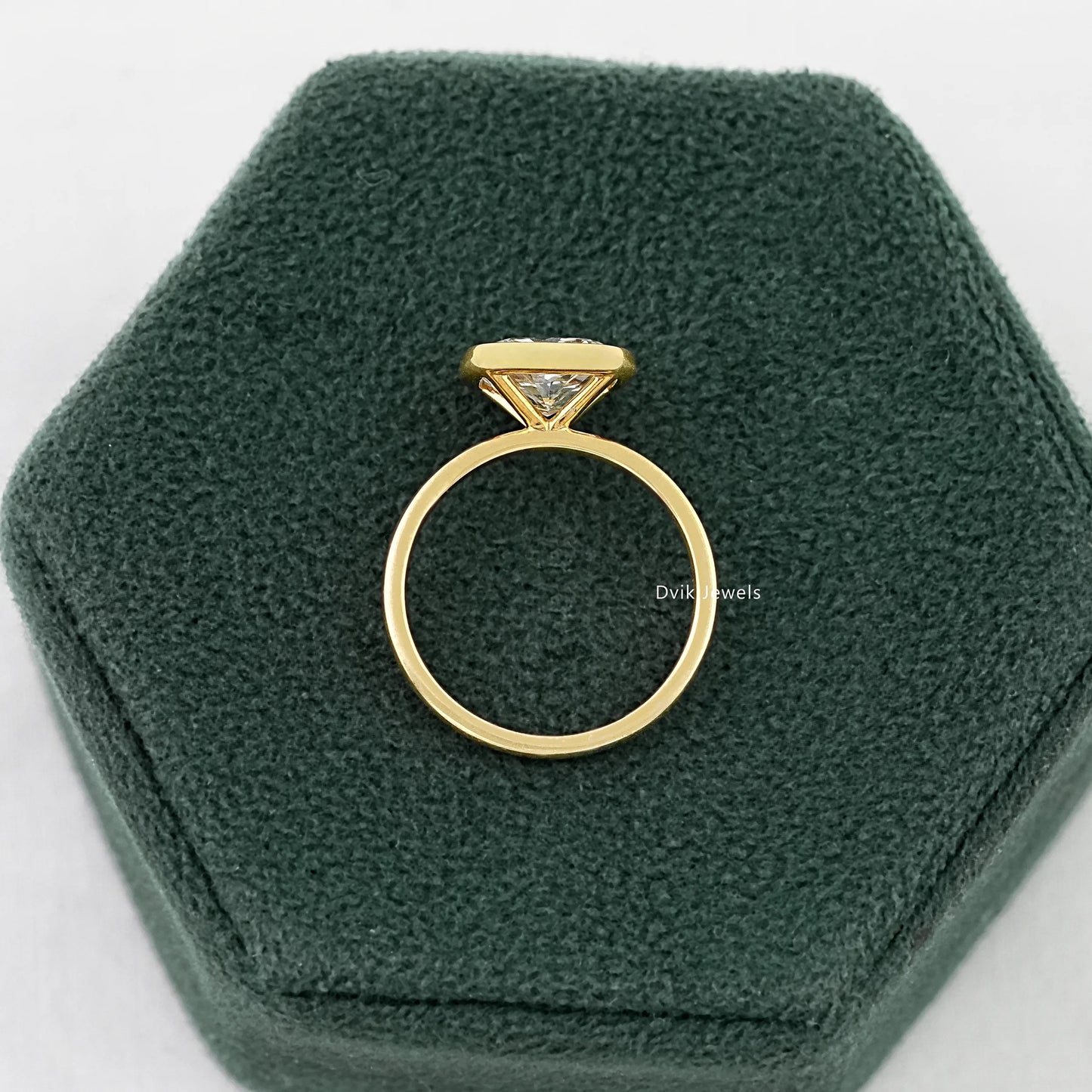 Bezel Set Marquise Lab Diamond Solitaire Ring Ring