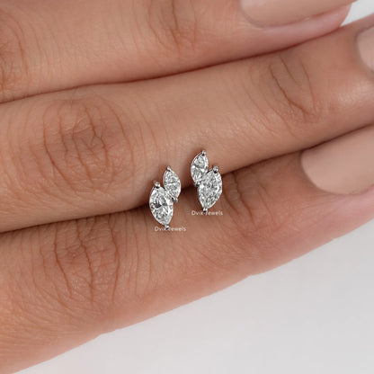 Double Marquise Cut Lab Diamond Stud Earrings Earrings