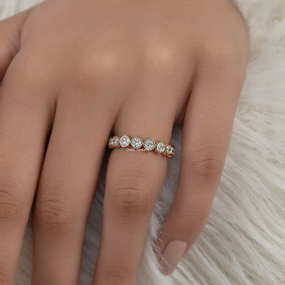 Bezel Set Round Cut Lab Diamond Eternity Band Band