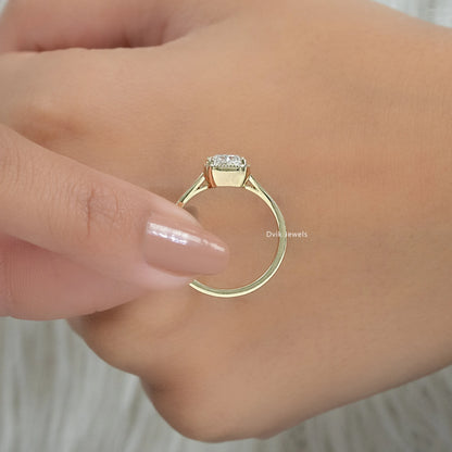 Crushed Ice Cushion Cut Lab Diamond Solitaire Ring Ring