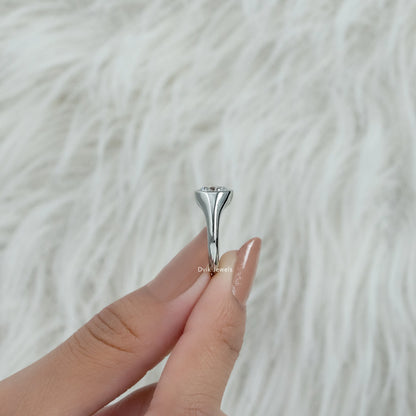 Pear Cut Lab Diamond Bezel Signet Style Ring Ring