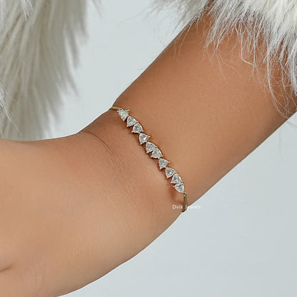 Trillion Cut Lab Grown Diamond Chain Bracelet Bracelet