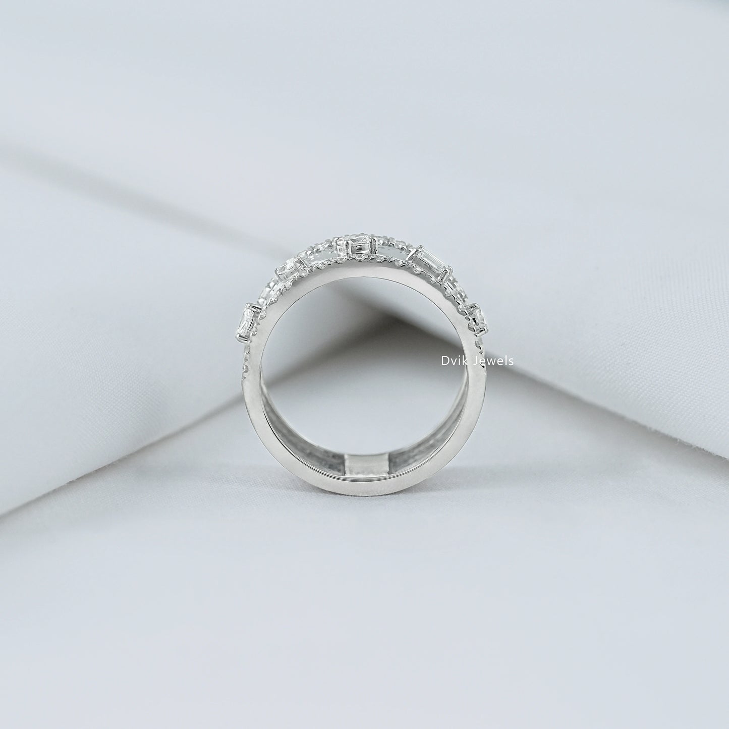 Multi Shape Lab Diamond Wide Band Ring Band