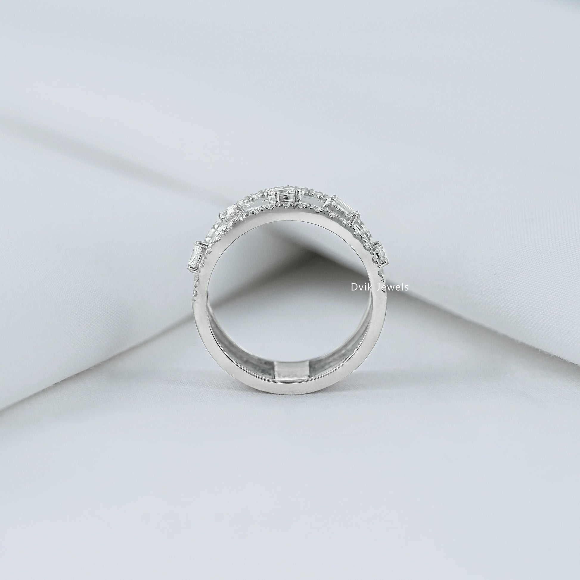 Multi Shape Lab Diamond Wide Band Ring Band