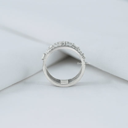 Multi Shape Lab Diamond Wide Band Ring Band