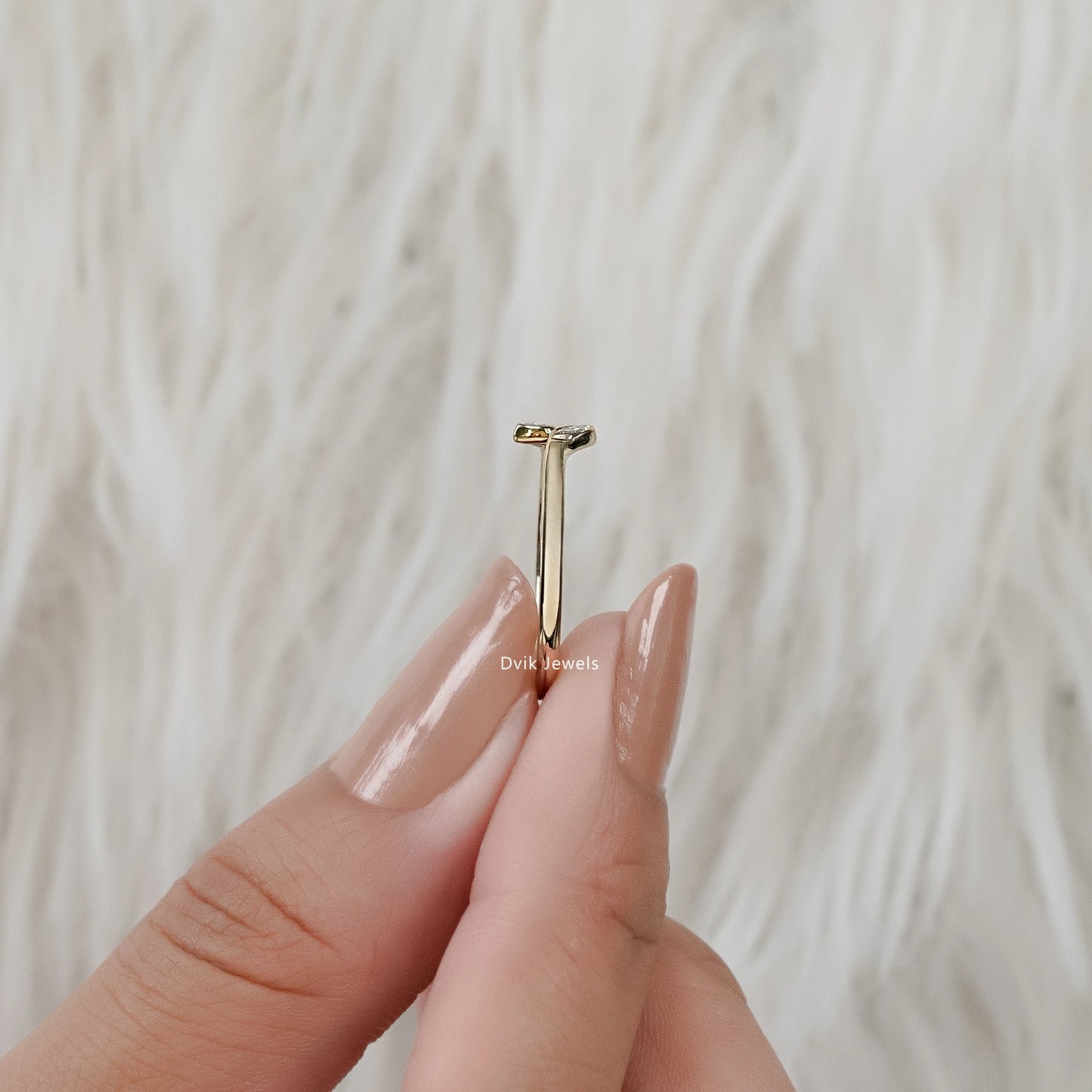 Dainty Marquise Cut Lab Diamond Open Bypass Ring Ring