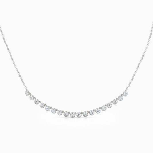 OEC Round Cut Lab Diamond Half Tennis Necklace Necklace