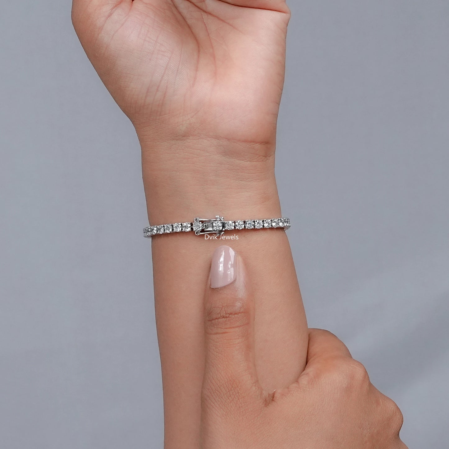 Round Lab Diamond Tennis Bracelet