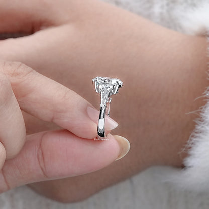 Five Stone Oval Cut Lab Diamond Engagement Ring Ring