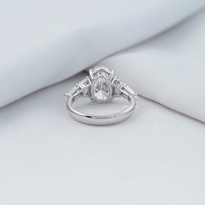 Five Stone Oval Cut Lab Diamond Engagement Ring Ring