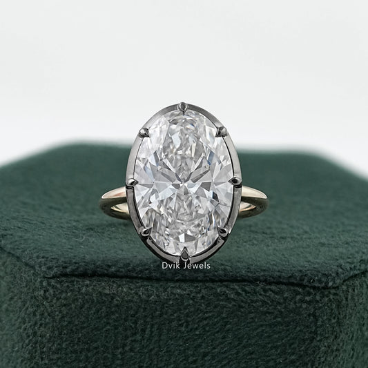 Oval Cut Lab Diamond Solitaire Ring with Classic Prong Setting