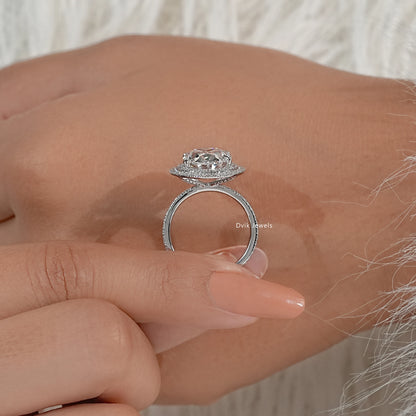 Double Halo Oval Diamond Engagement Ring Ring