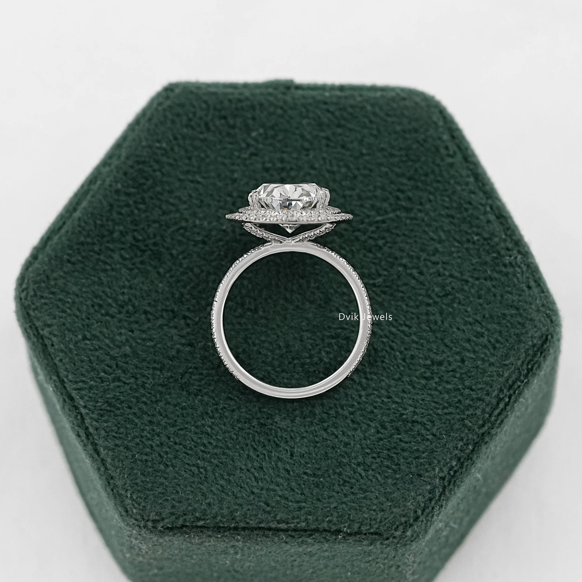 Double Halo Oval Diamond Engagement Ring Ring