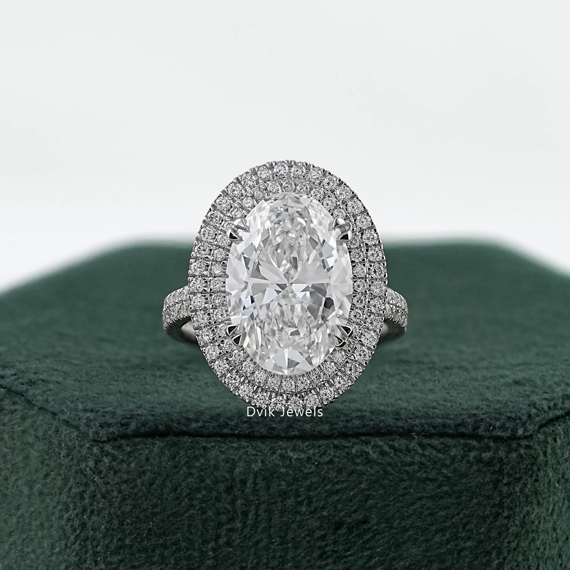 Double Halo Oval Diamond Engagement Ring Ring