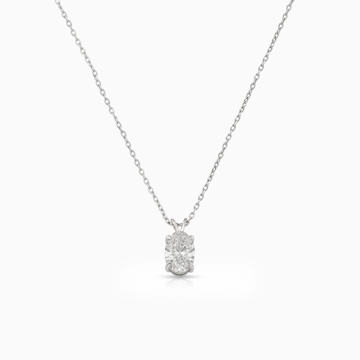 Oval Cut Lab Diamond Solitaire Pendant Pendant