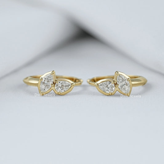 Pear & Marquise Cut Lab Diamond Hoop Earrings Earrings
