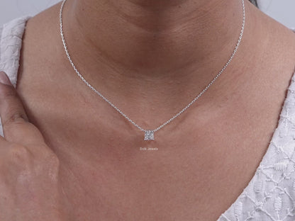 Princess Cut Lab Grown Diamond Solitaire Pendant