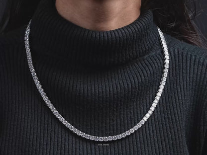 Round Cut Lab Grown Diamond Tennis Necklace