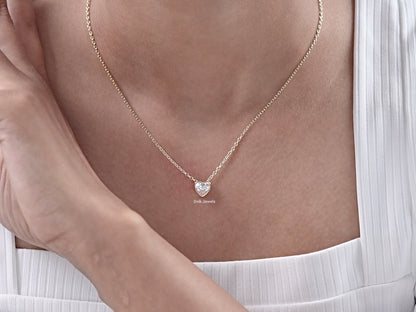 Heart Cut Minimalistic Bezel Set Pendant