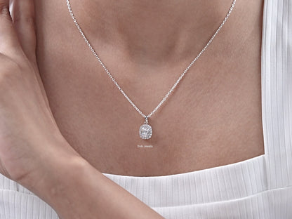 Old Mine Cushion Cut Halo Pendant