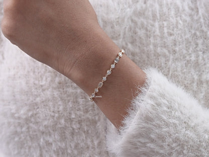 Multi Shape Bezel Set Lab Grown Diamond Bracelet