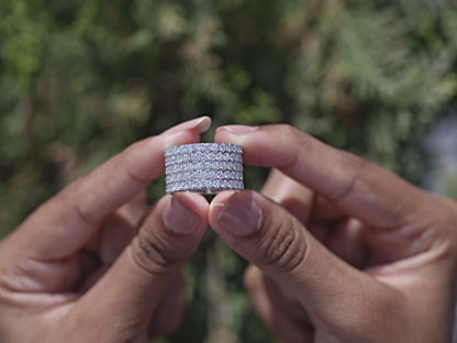 Round Cut Lab Diamond Pave Wedding Band