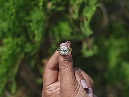 Old Mine Cushion Cut Diamond Solitaire Ring