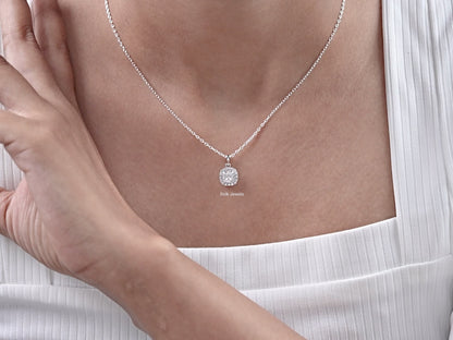 Lab Grown Asscher Diamond Halo Pendant