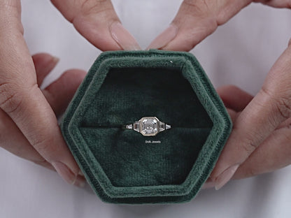 5 Stone Bezel Set Lab Diamond Engagement Ring